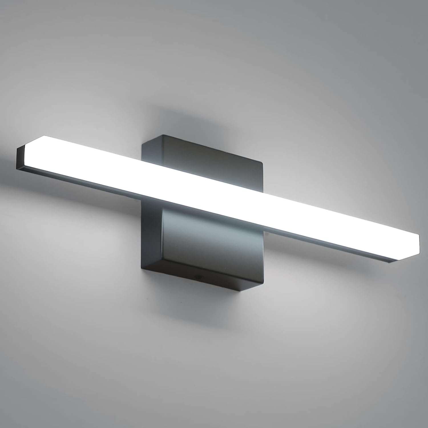 Combuh LED Bathroom Vanity Light Bar. 16 Inch 9W Black IP44 Bathroom Light Fixtures Over Mirror. Modern Bath Wall Lighting Fixture Sconce Indoor Cool White 6000K