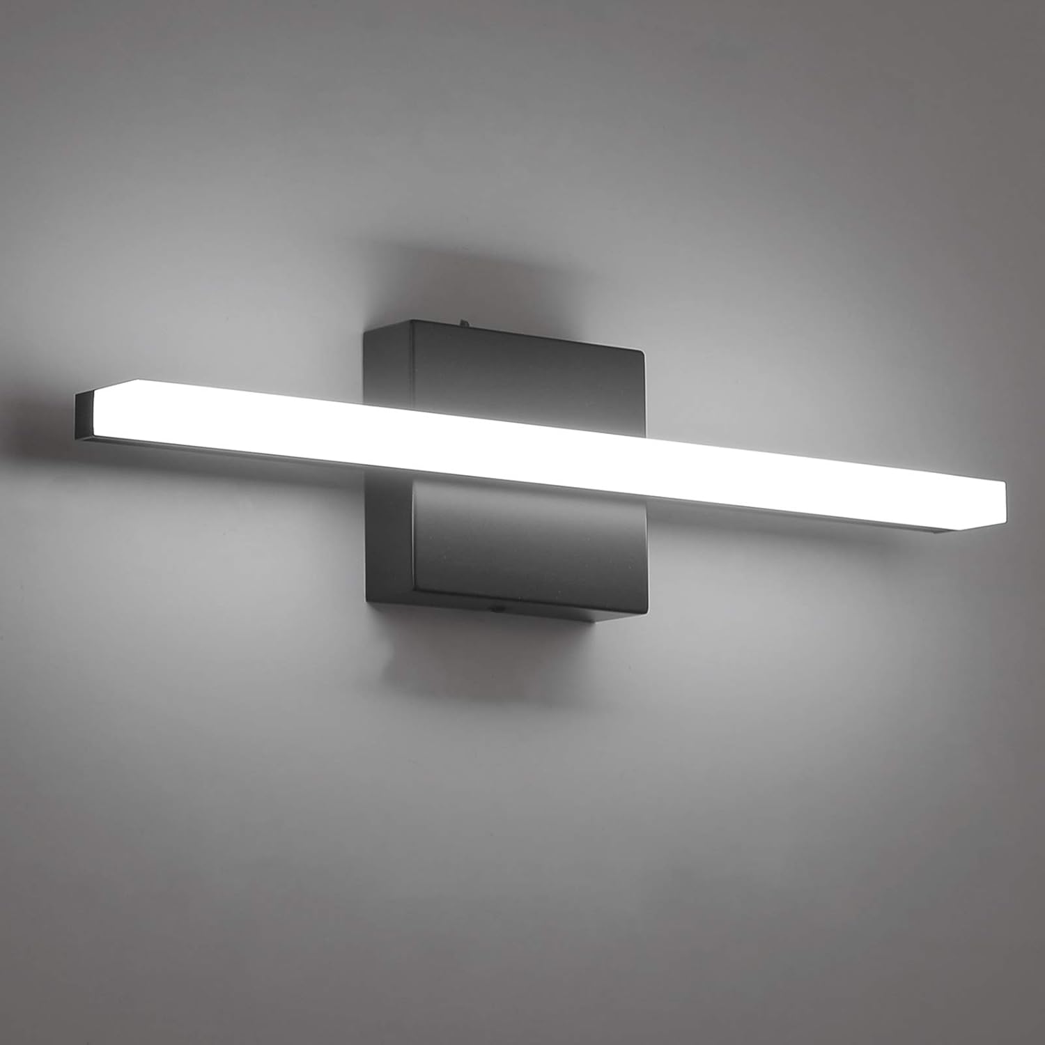 Combuh LED Bathroom Vanity Light Bar. 16 Inch 9W Black IP44 Bathroom Light Fixtures Over Mirror. Modern Bath Wall Lighting Fixture Sconce Indoor Cool White 6000K