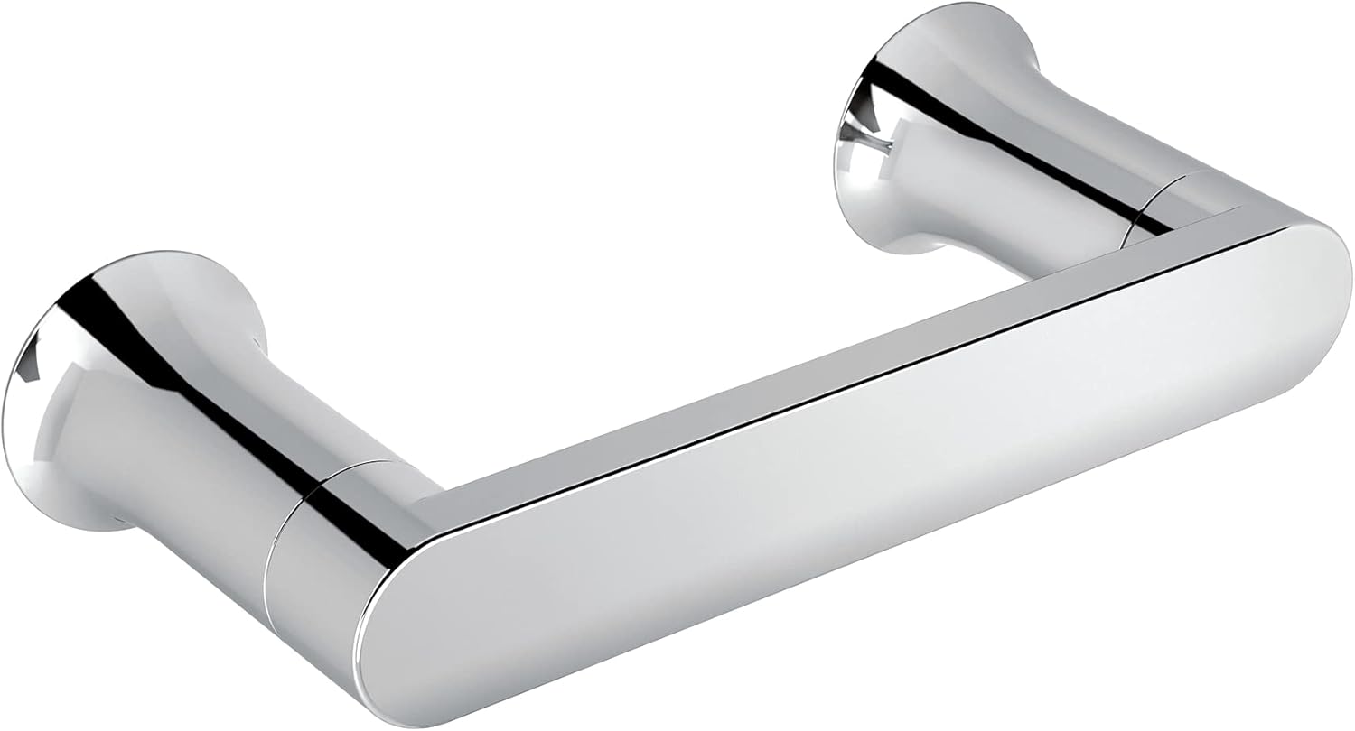Moen Genta LX Chrome Modern Wall Mount Pivoting Toilet Paper Holder. Modern Toilet Roll Holder for Bathroom. BH3808CH