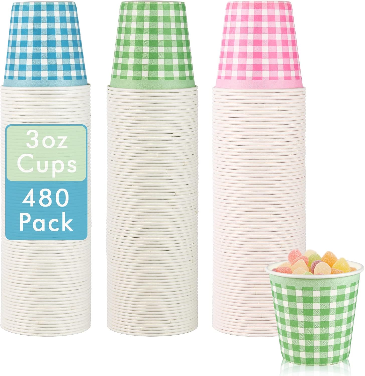 LITOPAK 720 Pack 3 oz Paper Cups. Colorful Disposable Bathroom Cups. Small Mouthwash Cups. Mini Snack Cups. and Disposable Paper Cups for Home. Bathroom. Picnic. Party. and Events.